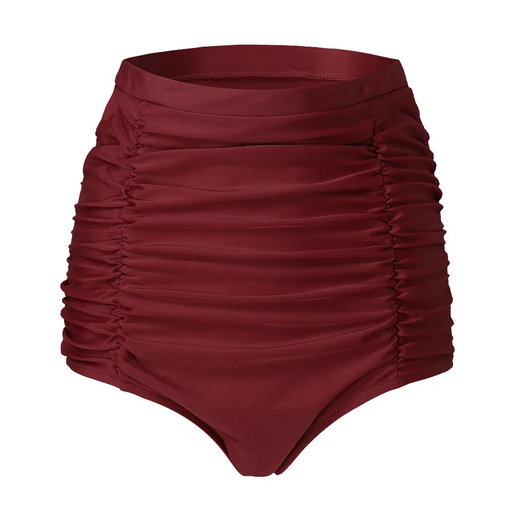 Women High Waist Bikini Sexy Swim Pants Shorts Bottom Swimsuit Ruched Swimwear Bathing suit Beach Wear Biquini 2020 | Женская одежда