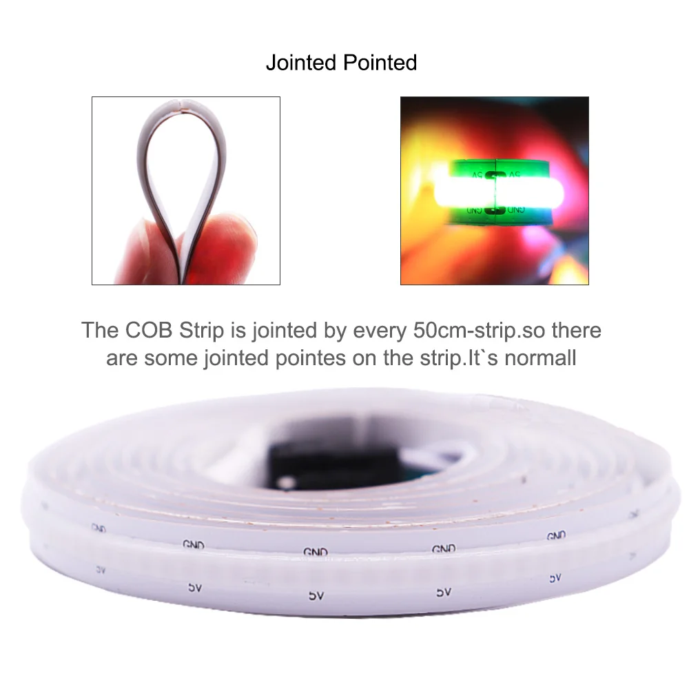 Full Color COB LED Strip Same As WS2812B SK6812 High Density Individually Addressable Smart RGB Dream Led Light DC5V | Лампы и