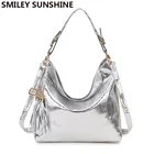 Новинка 2021, сумка-мессенджер Хобо, женская сумка на плечо, винтажные дамские сумочки с кисточками, кожаные большие сумки через плечо для женщин