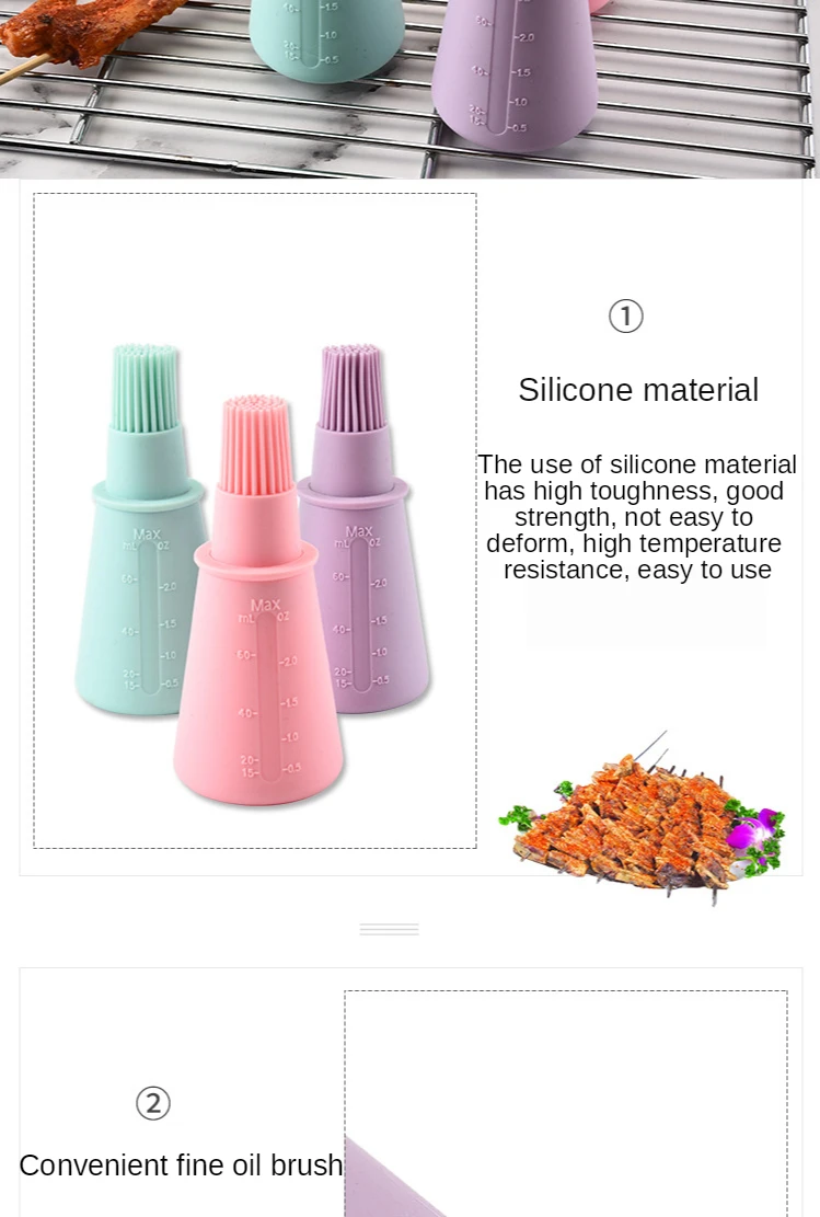 

Portable Barbecue Tools Silicone Temperature Resistant BBQ Basting Brushes Oil Bottle Brush Kitchen Gadgets Baking Accessories