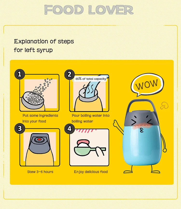 Портативный Ланч бокс 450 мл изолированный стакан горшок для тушения из