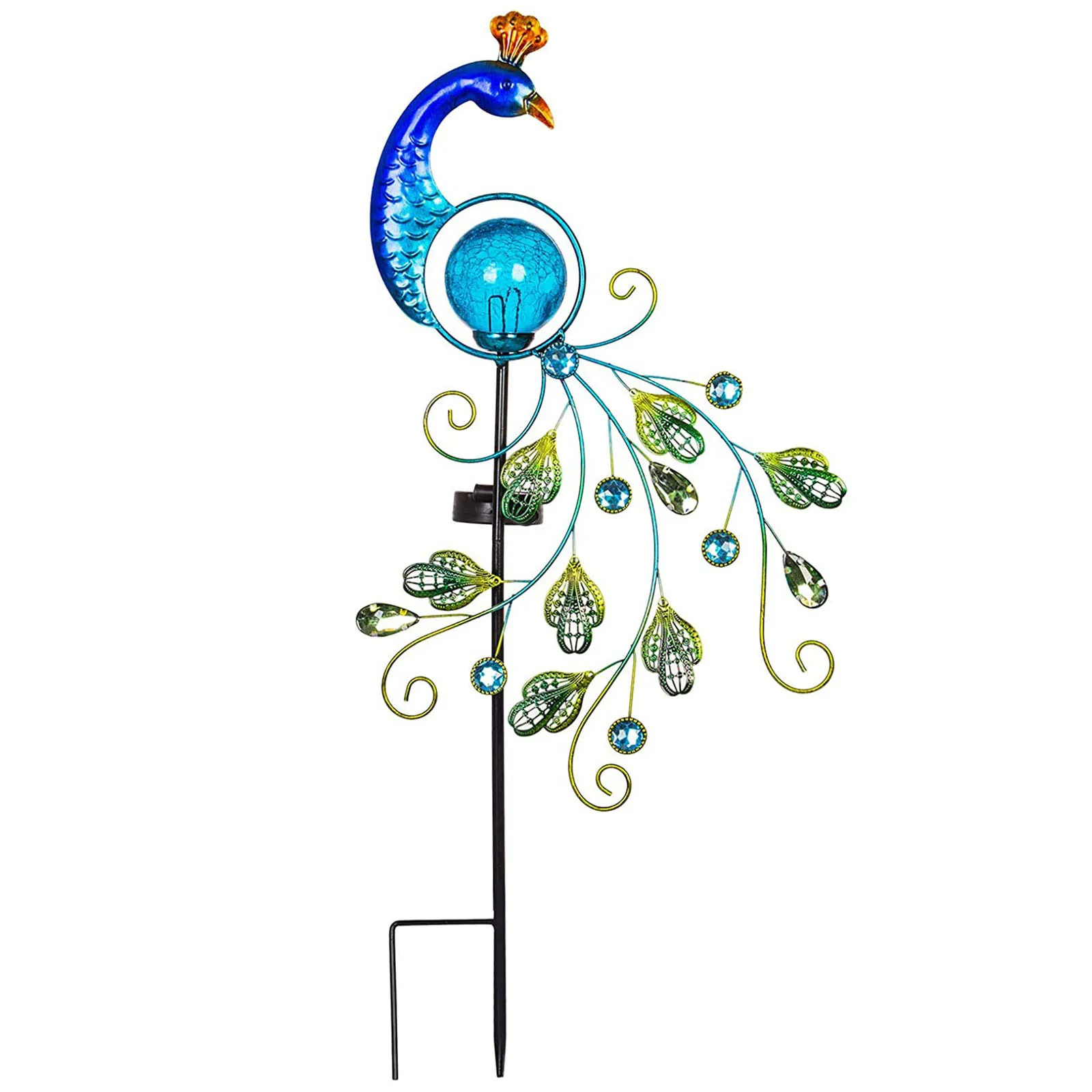 

New Design Creative Home Decoration Garden Metal Peacock Solar Lights Stake, Waterproof Landscape Outdoor Lights Accessories #M