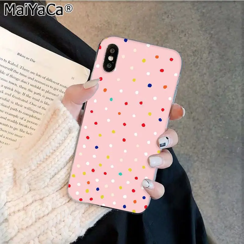 MaiYaCa мультяшный милый розовый волнистый круглый Графический чехол для телефона