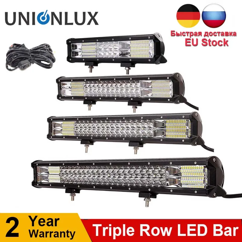 

15''18''20''23''26''28'' 216W 252W 288W 324W Tri-Row LED Light Bar Combo Work Lights for Offroad 4WD 4x4 Driving Camper Trailer