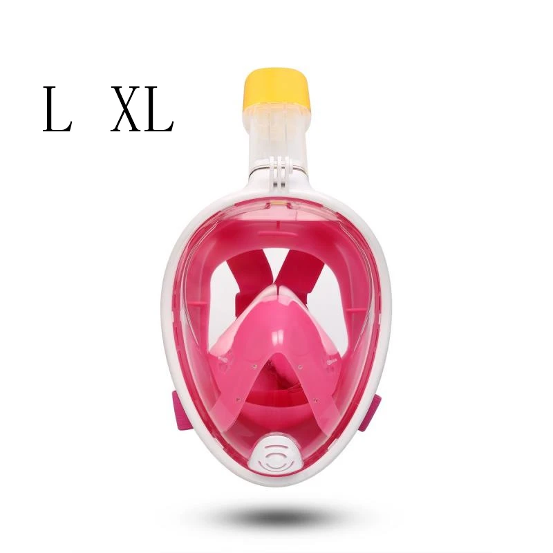 Pink L XL Подводный летняя спортивная маска для подводного плавания полный уход за кожей лица маска для подводного плавания Анти-Туман Маска для подводного плавания для Плавание Подводная охота - Цвет: Pink L XL