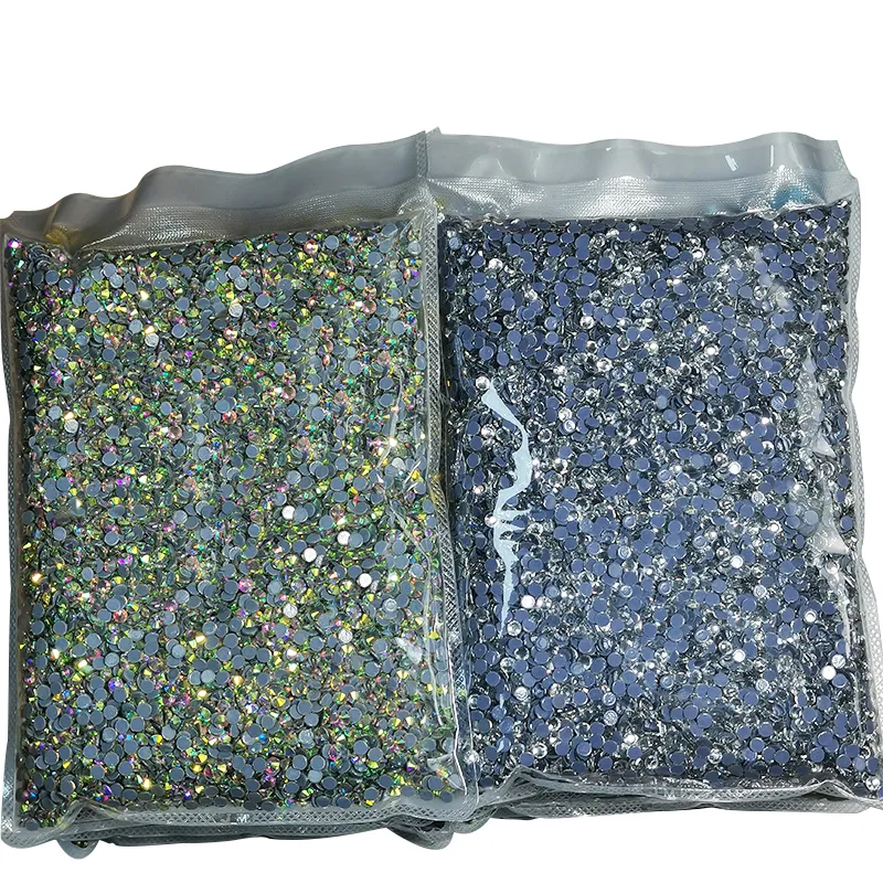 14400pcs/bag SS3-Ss20 Wholesale AB Crystals Hot Fix Glass Rhinestone Flatback Iron On Strass In Bulk Hotfix Crystal Stones