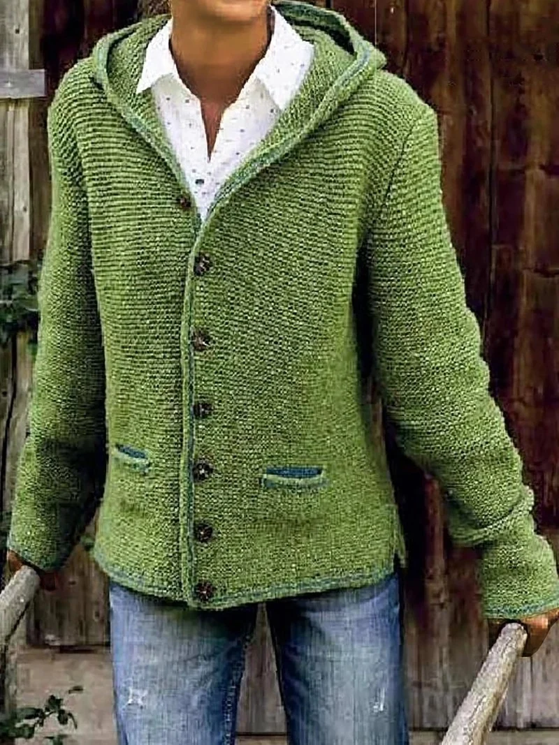 

Женский флисовый свитер с капюшоном, на пуговицах, с длинным рукавом