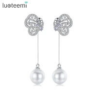 luoteemi romantic butterfly long drop earrings for women wedding engagement elegant fashion jewelry party bijoux christmaas gift