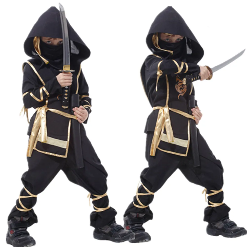 Классический костюм ниндзя для мальчиков и девочек косплей убийцы детвечерние