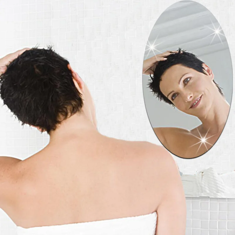 Настенная 3D наклейка с зеркальным эффектом съемный прямоугольный Овальный фон