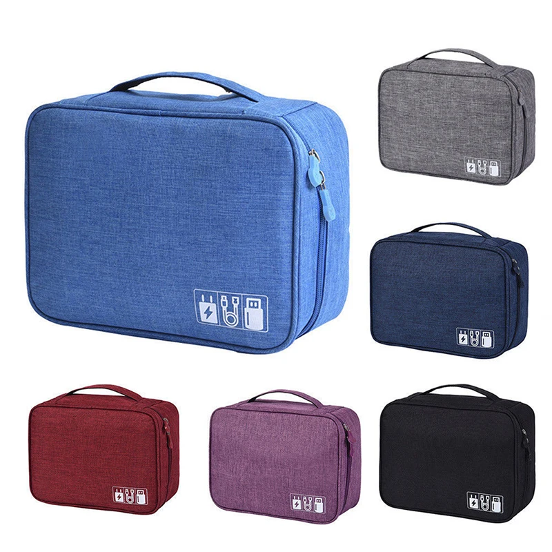 

1PC Travel Universal Cable Organizer Cases Electronics Accessories Storage Bag with Adjustable Divides New