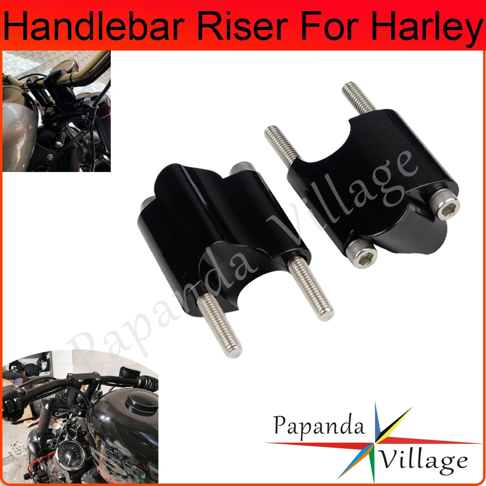 Bloque de extensión de manillar para Harley Sportster XL 883 1200 XL48 2010-2017, barra de montaje, color negro/polaco, 1