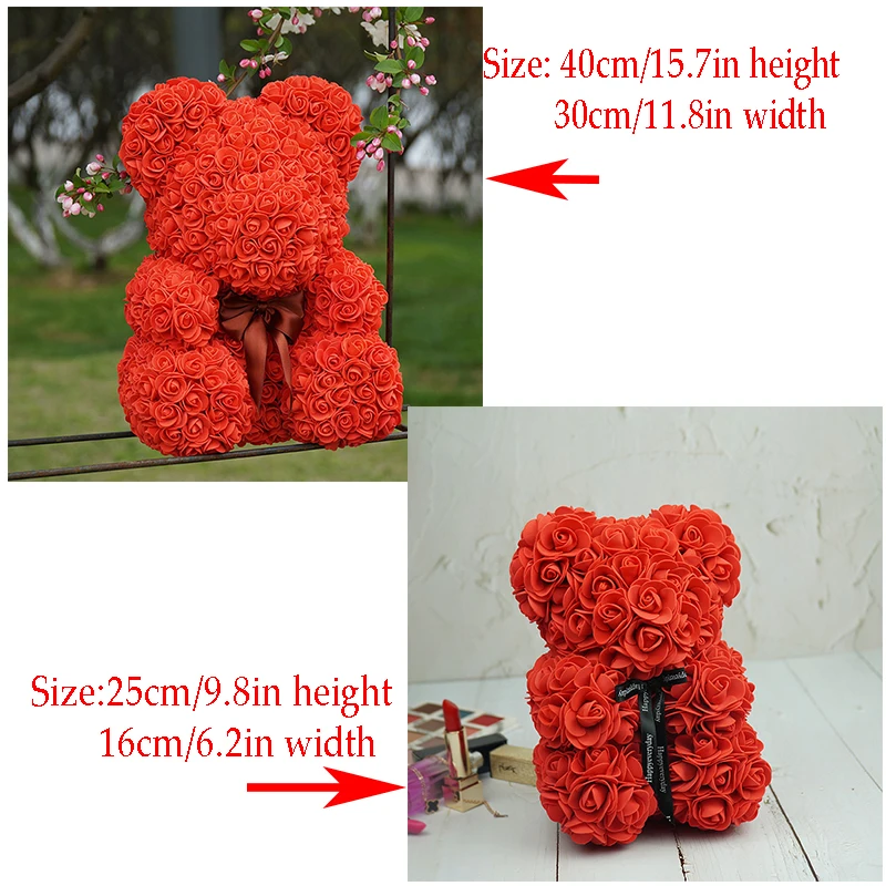 DIY 25 см/40 см плюшевый розовой мишкой подарок ко Дню Святого Валентина PE