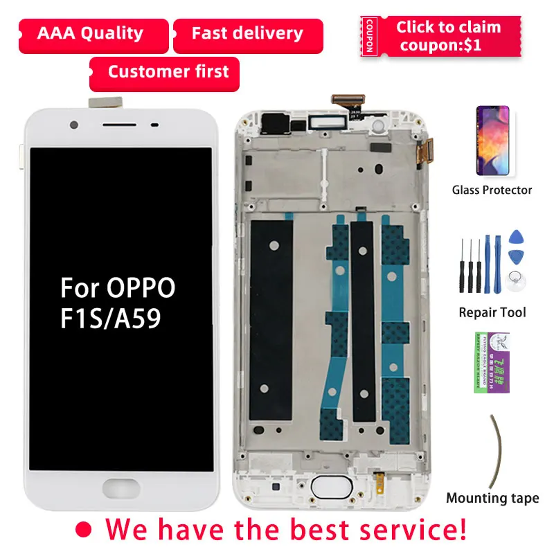 5 ''ЖК-дисплей для OPPO F1S сенсорный экран дигитайзер с рамкой Oppo ЖК-дисплей A59 A1601