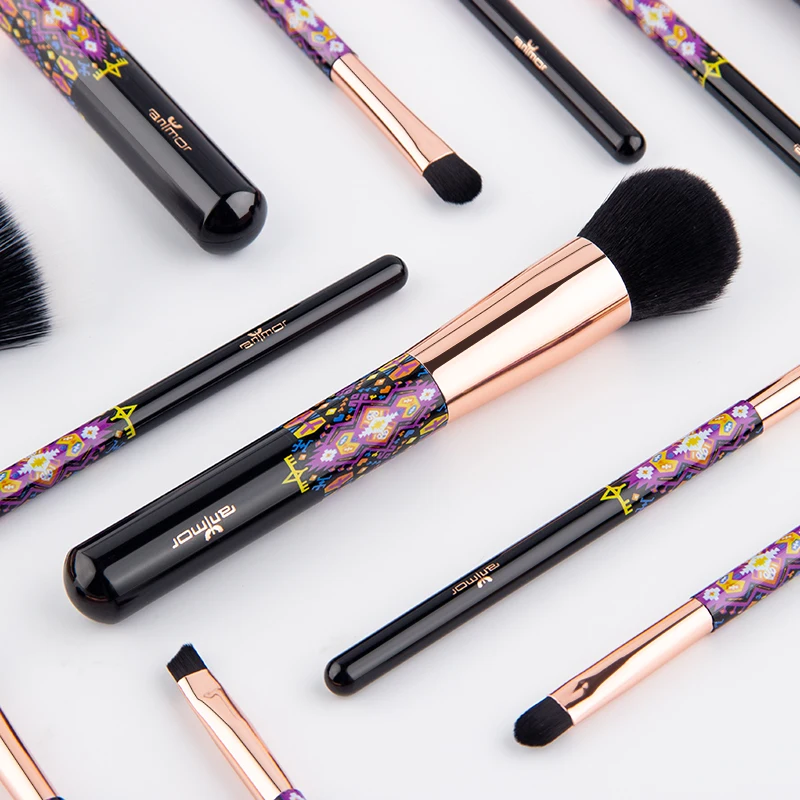 Anmor 12 шт. набор кистей для макияжа Мягкая Кисть основа теней профессиональные