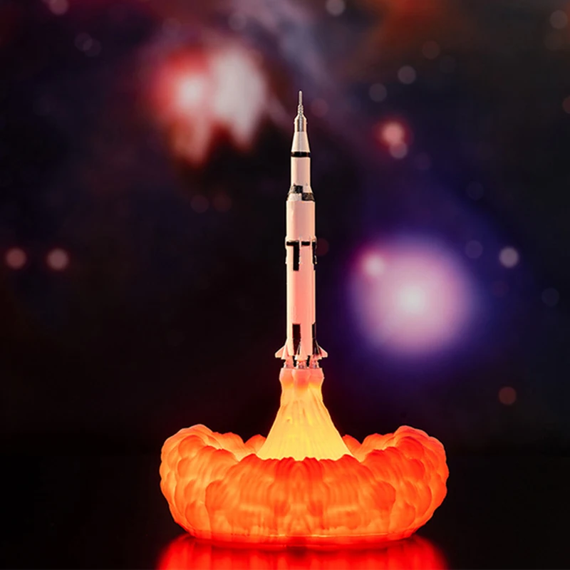 

3D Print Rocket Shape Lamp Space Shuttle Lamp USB Rechargeable Night Light for Rocket Lovers FAS6