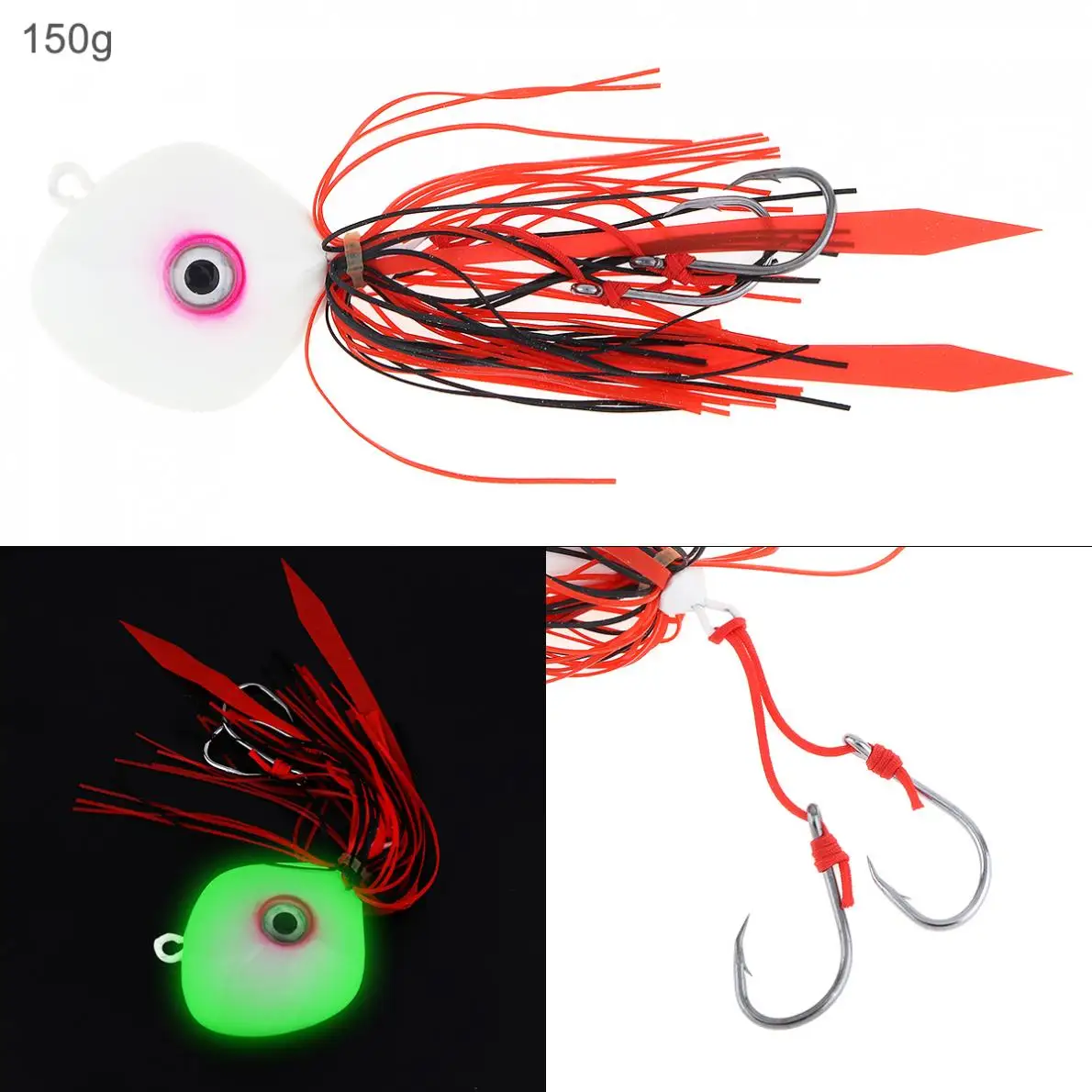 150 г светящиеся рыболовные приманки из свинца Силиконовые юбки джиг наживка