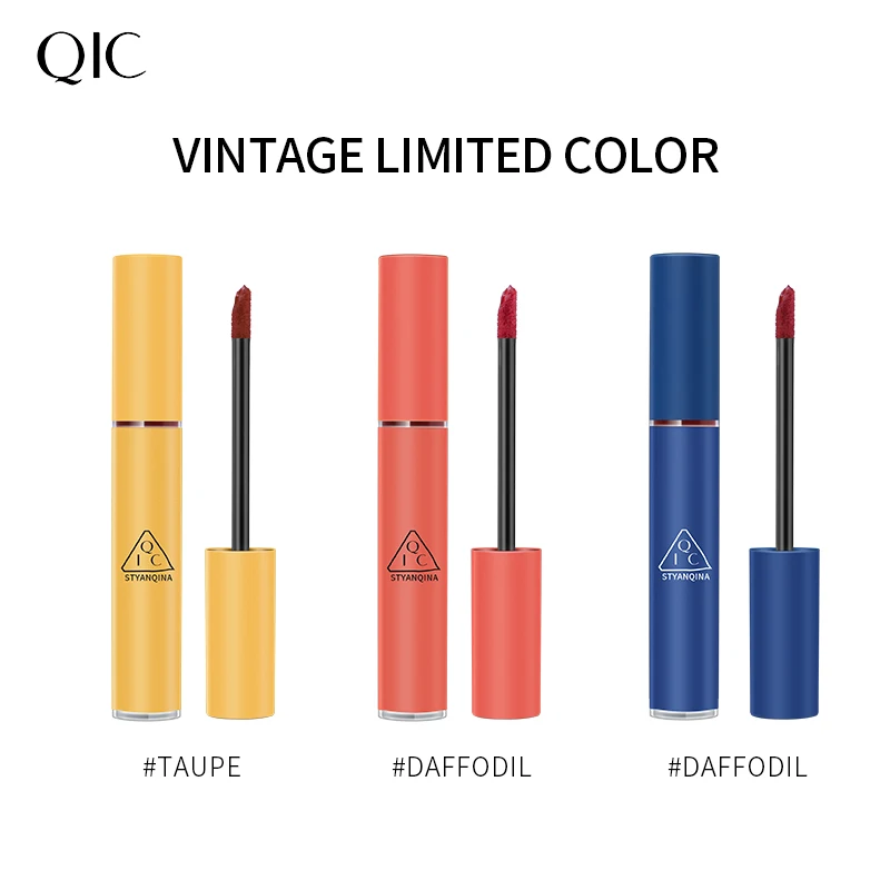 Матовый блеск для губ 3 цвета водостойкая антипригарная стойкая натуральная