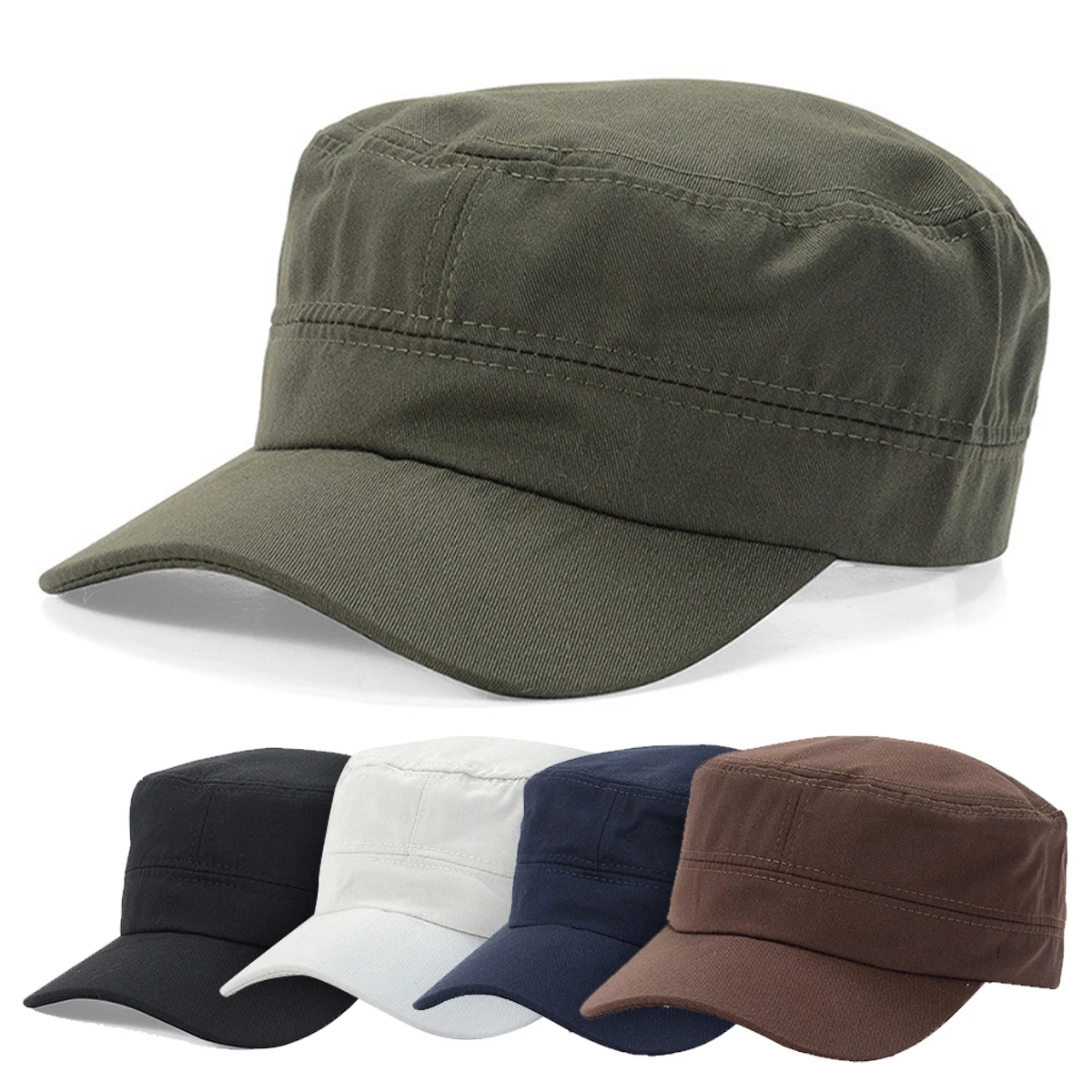 

Military Hat Men Solid Army Cap Cotton Military Caps for Men