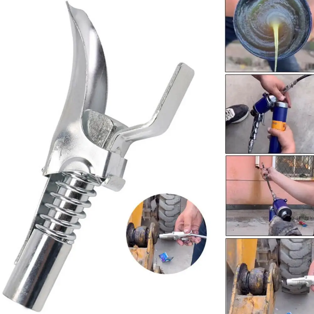 

Quick Release Lock Grease Gun Zerk Coupler High-pressure Oil Injection Nozzle Grease Gun Adapter Hose Kit With Double Handle