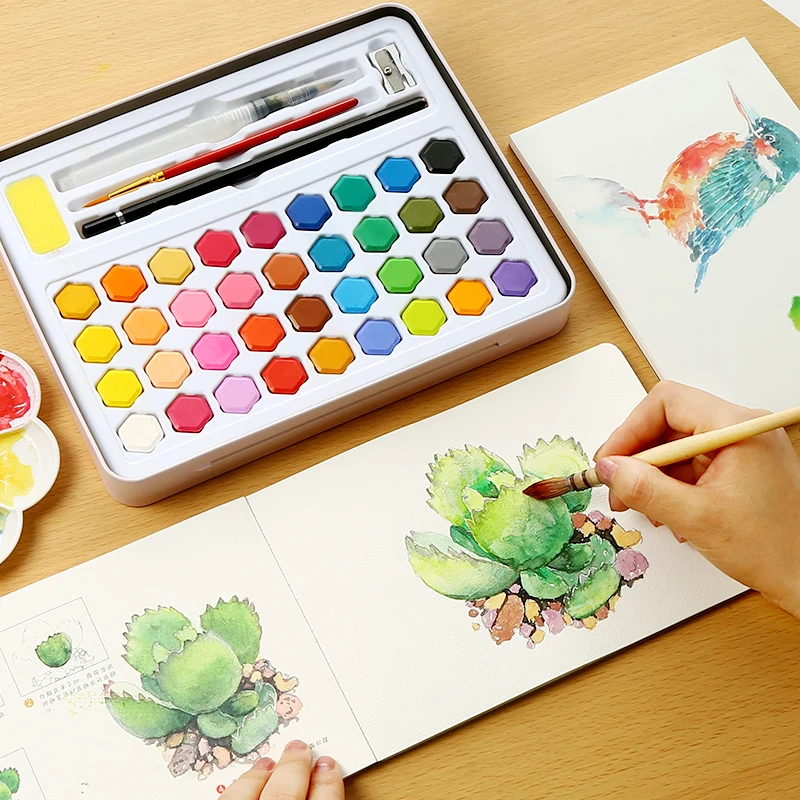 

XSYOO Watercolor Paint Coloring Line Draft Blank Watercolor Book Hand-Painted Painting Book Water Soluble Color Art supplies