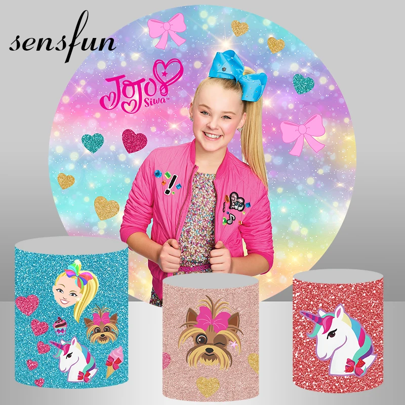 Sensfun круглый Jojo Siwa фотография фоны для фотостудии боке красочные Девочки День