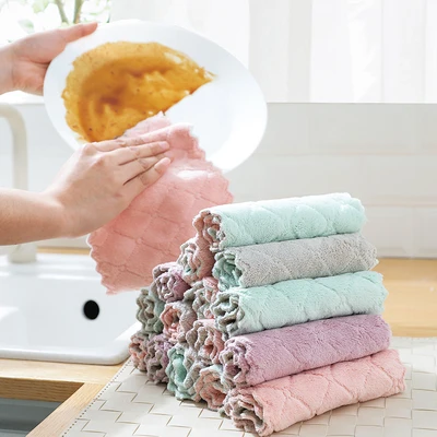 

50pc/lot Absorbent Microfiber Cleaning Cloth Rag Kitchen Dish Cloth Cleaning Towel Cloth Dish Wash Wipe Rag Table Kitchen Towel