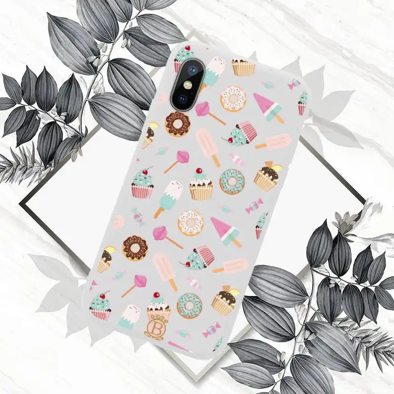 

Cute donut cake dessert Phone Case Candy Color for iPhone 6 7 8 11 12 s mini pro X XS XR MAX Plus