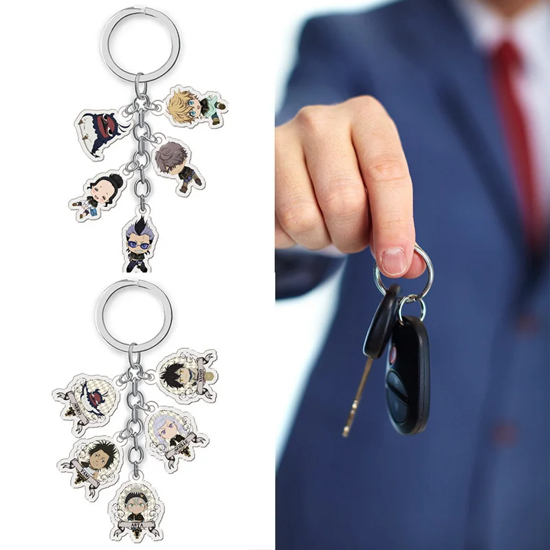 Брелок с японским аниме чёрным клевером брелок мультяшной фигуркой автомобиля