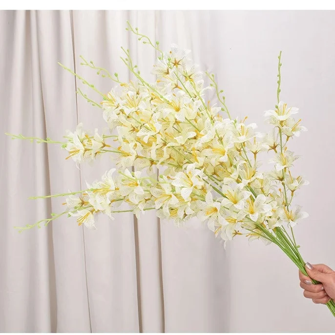 

Explosive Artificial Flowers 78cm White Little Lily Vase Flower Arrangement, Home Wedding Decoration Garden Artificial Flowers