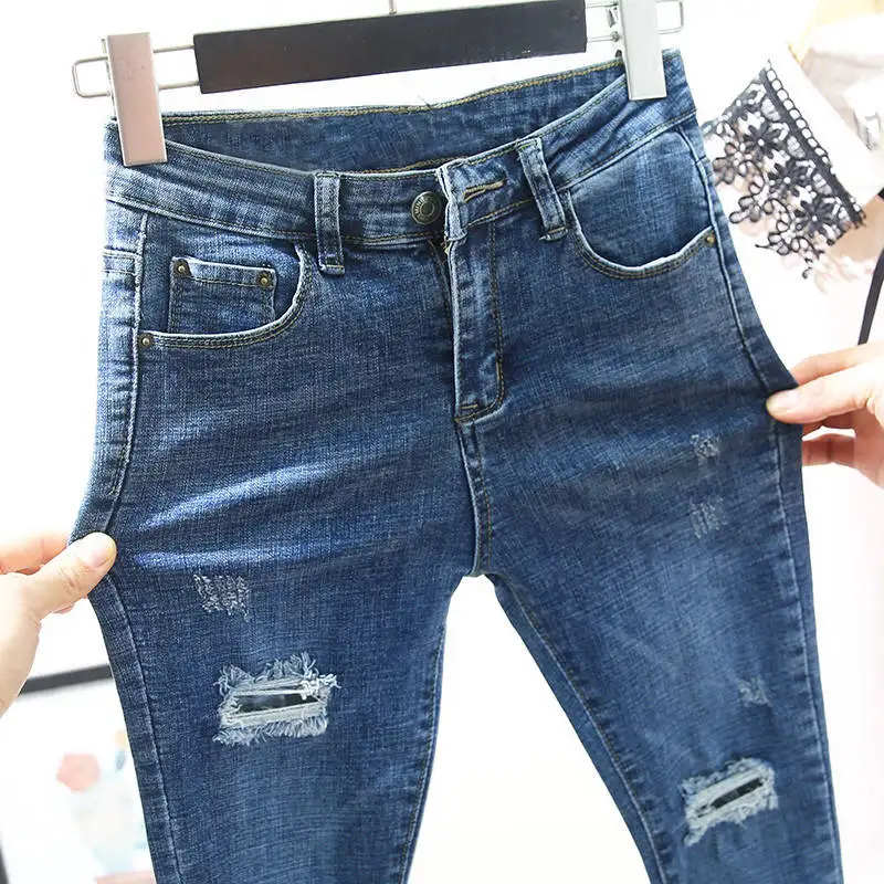 

Jeans for Women Slim Stretch High Elastic Skinny Jeans Vintage Black Blue skinny Pencil Pants Women Jeans