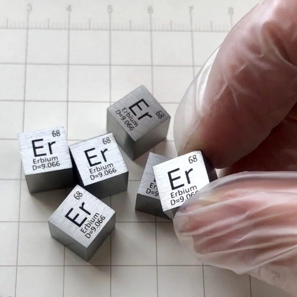 

10mm Er99.9% Erbium Er Cube Periodic Table Of Elements Cube Hand Made Science Educational DIY Crafts Display