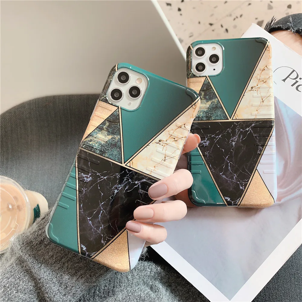 Мраморный чехол для iPhone 11 Pro Max X XR Xs роскошный телефона 6 6s 7 8 Plus модный защитный IMD с