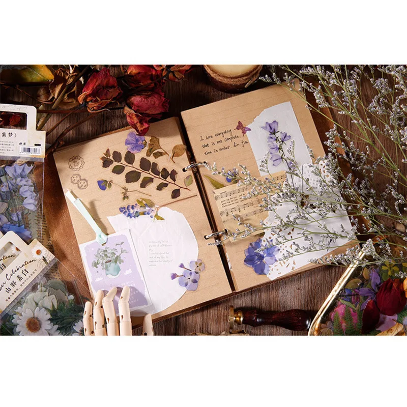 

40Sheets/pack Kawaii Plant Flower Deco Stickers Scrapbooking Flakes Cute Stationary Bullet Journal Album DIY Decals Art Supplies