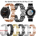 Ремешок металлический для смарт-часов Garmin Fenix 5X Plus 6X 6X Pro 3 HR