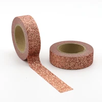 10pcslot brown powder washi tape glitter japanese stationery 15mm 5meter kawaii washi tape set scrapbooking decorative tape