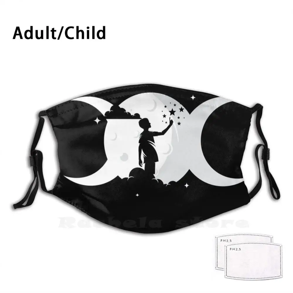 

Многоразовая маска для лица с забавным принтом «Тройная богиня»