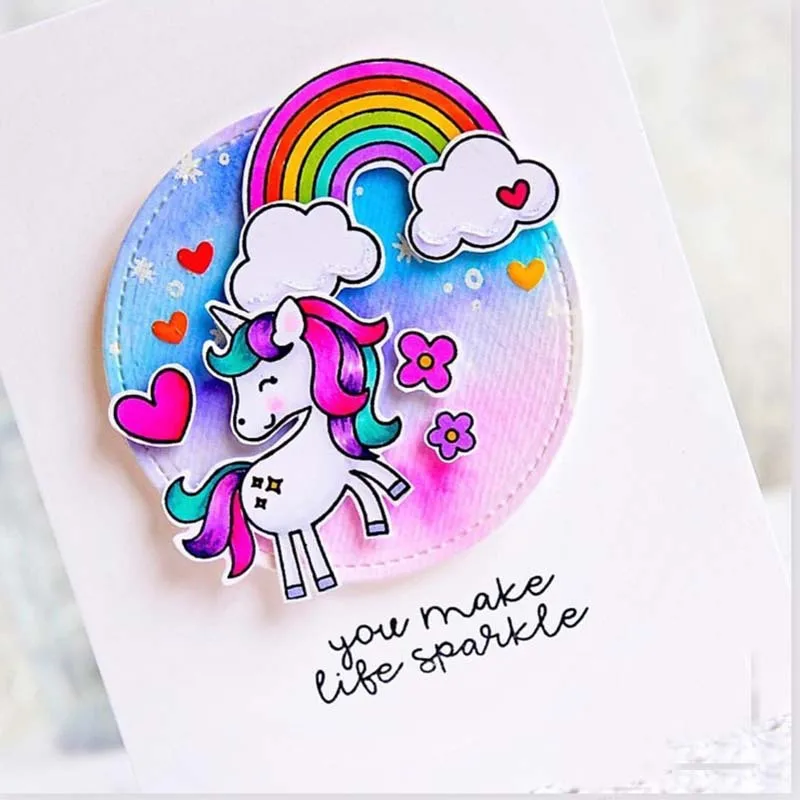 2020 Радужные облака прозрачные штампы и металлические сделай сам скрапбукинг