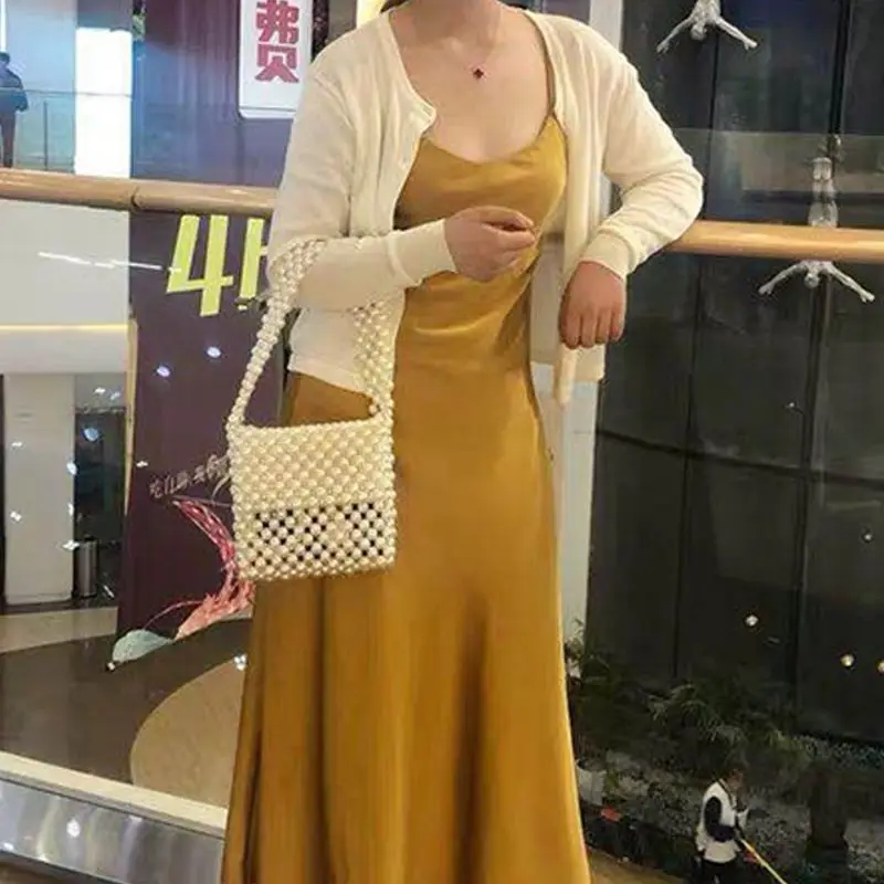 

Vintage Style Beads Shoulder Bag Casual Messenger Satchel Brief Flap Tote Purse for Women Girls