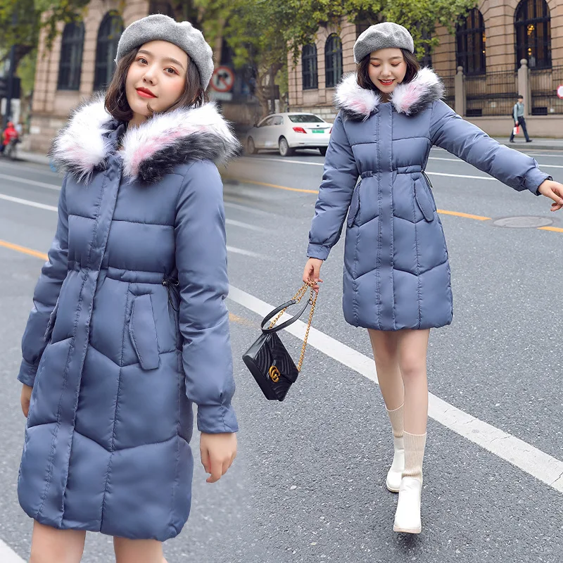 Зимняя женская куртка ZQLZ 2020 Женская свободная длинная парка с капюшоном женское
