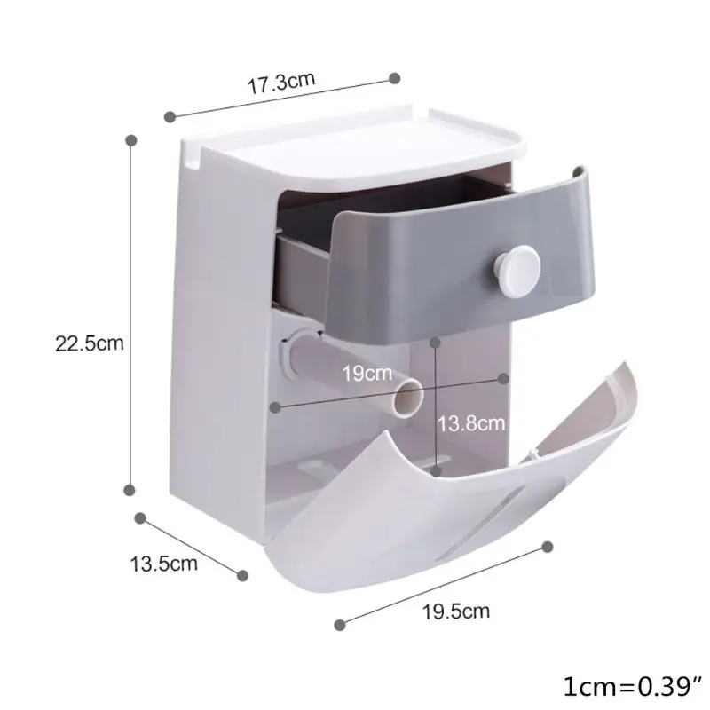 

Bathroom Waterproof Tissue Storage Box Toilet Paper Roll Holder Wall Mount Paper Towel Dispenser Multipurpose Storage Shelf