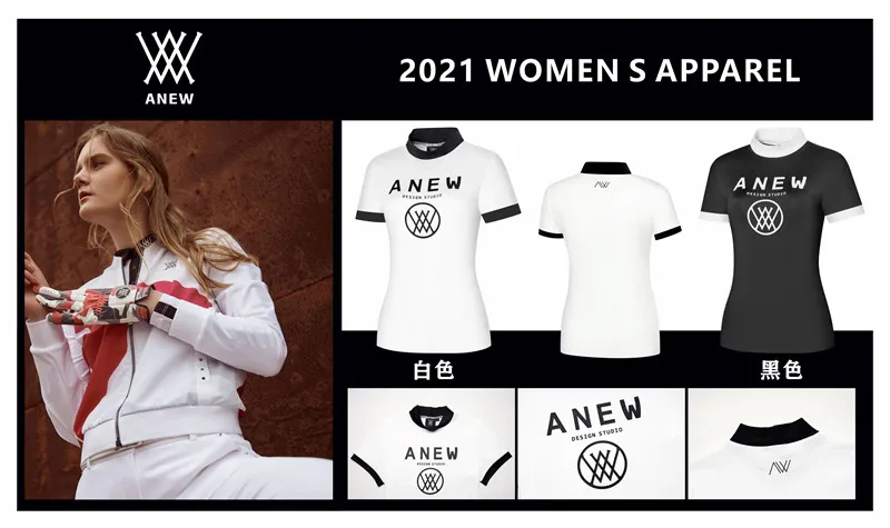 

2021ANEW ladies short-sleeved Korean new big LOGO golf sports breathable quick-drying T-shirt free shipping