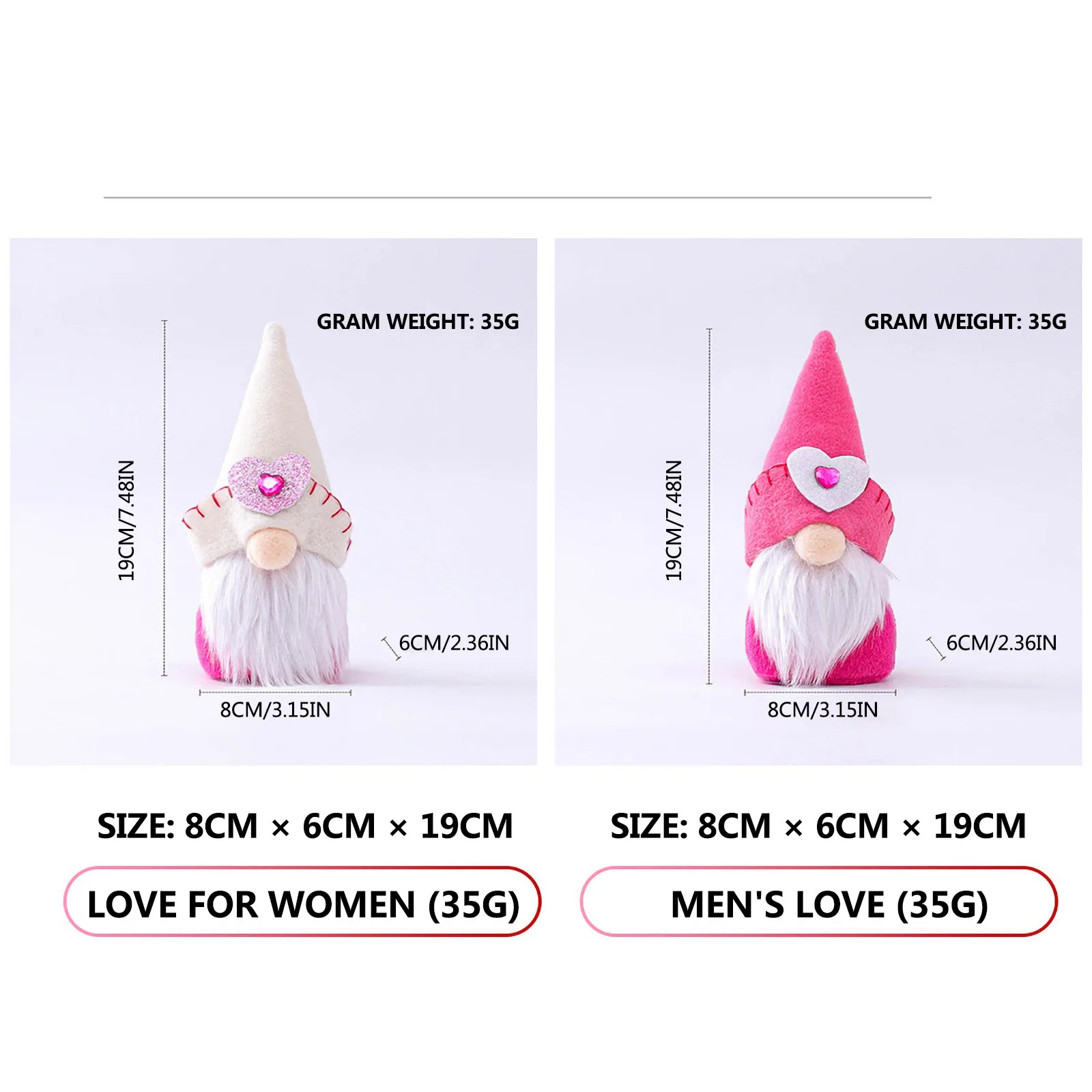 

2021 Valentines Day Gnome Plush Faceless Doll Decorations Figurines Kid Toy Decorations Lover Gift Valentine's Gift Fast ship