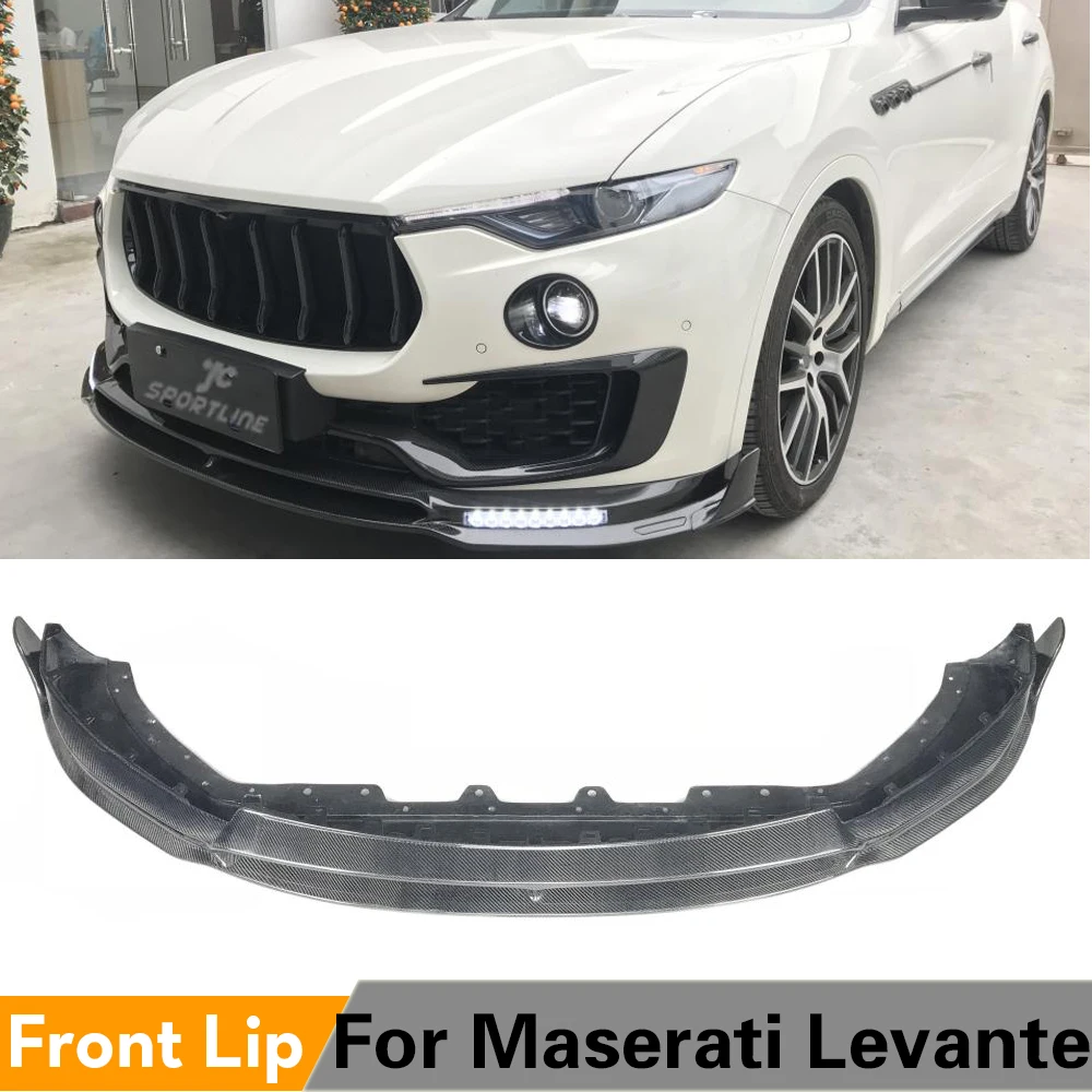 

Carbon Fiber Front Bumper Lip Spoiler Splitters For Maserati Levante 2016 - 2020 Front Bumper Lip Spoielr
