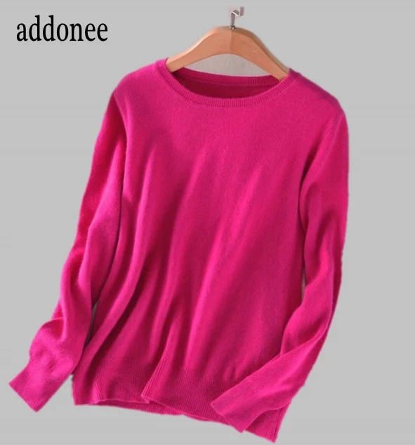 Свитер женский кашемировый шерстяной однотонный большой размер весна-осень-зима