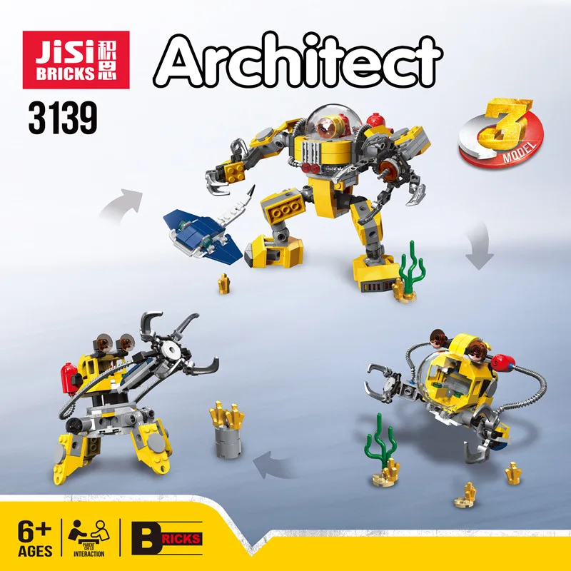 

Creator 3in1 Underwater Robot Crane Building Blocks Kit Bricks City Classic Model Kids Toys For Children Gift christmas birthday
