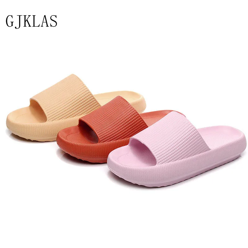 

Unisex Slippers Women Outside Summer Platform Shoes Soft EVA Beach Slides Sneaker Outdoor Men Cool Sandals 4CM Thick Sole Pink