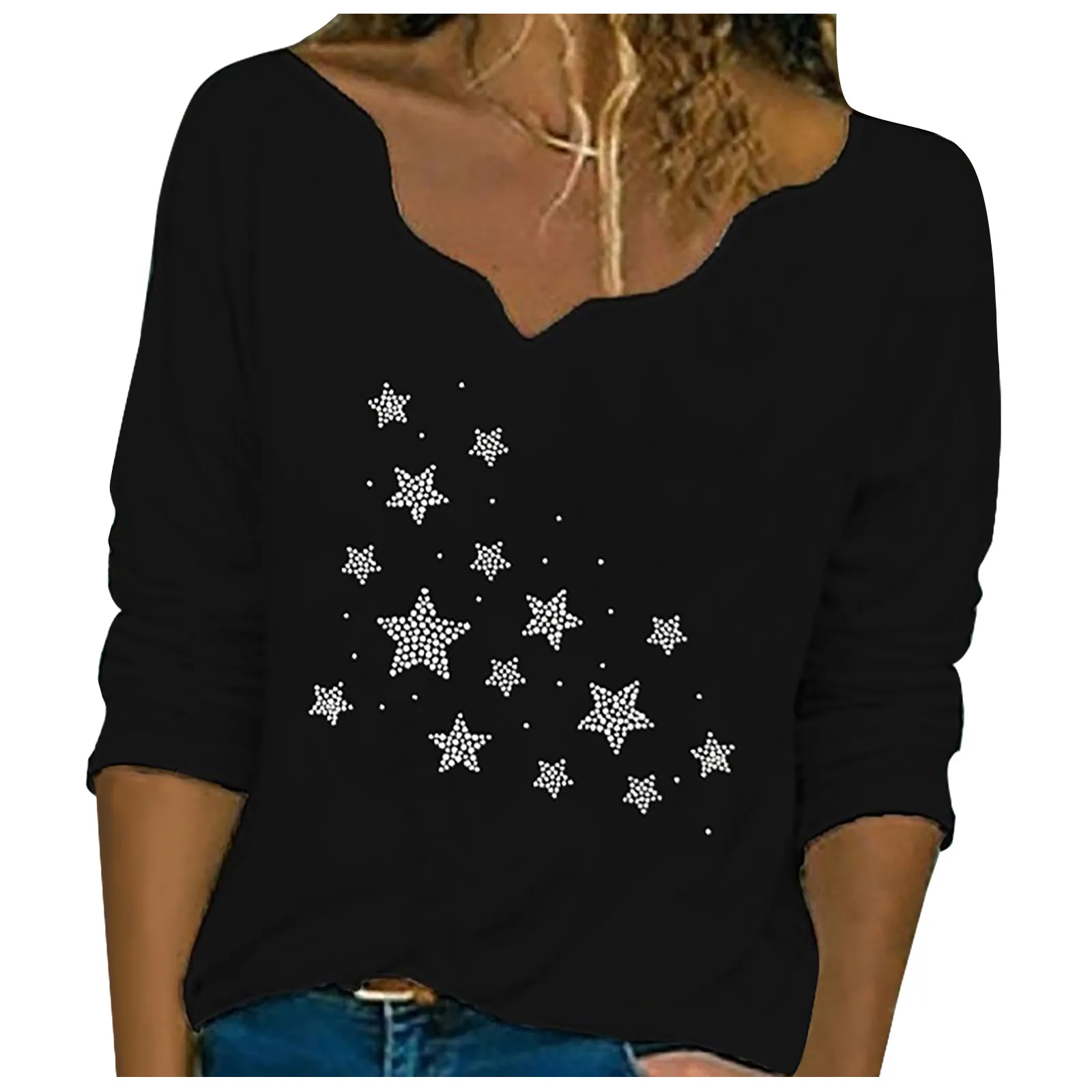 Модный и стильный дизайн Женский пуловер с кружевной вышивкой длинным рукавом