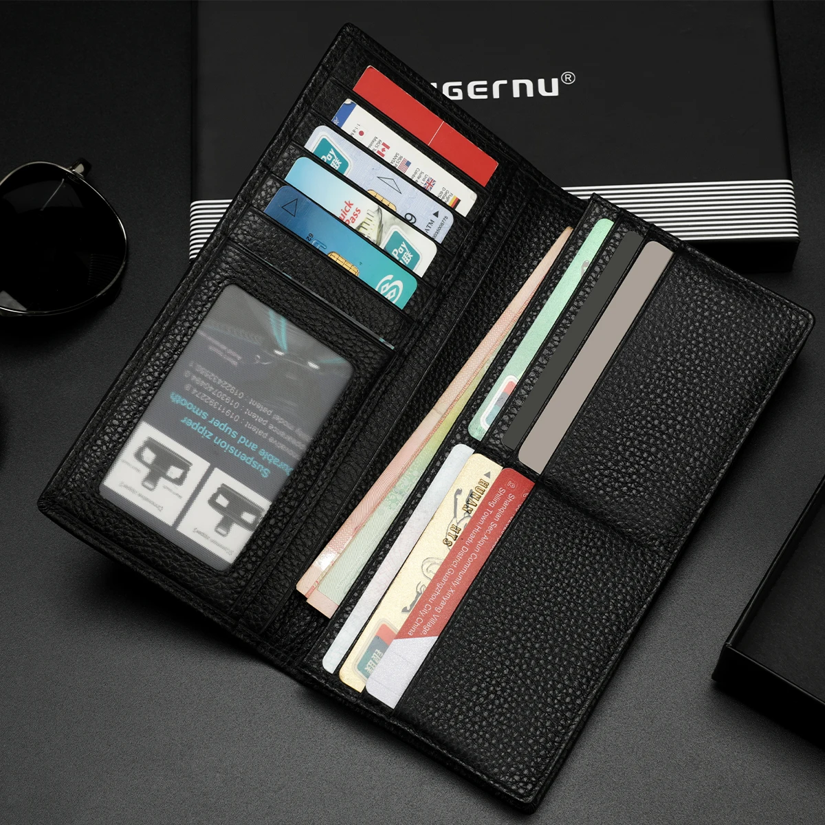 Длинный кошелек Tigernu из 100% натуральной кожи для мужчин роскошный мужской