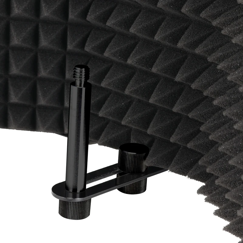 

HOT Black Foldable Microphone Isolation Shield, Adjustable Studio Recording Studio Isolator Foam Acoustic Panels Noise-Absorbing
